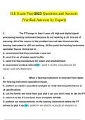 ILE Exam Prep Questions and Answers Latest 2023 - 2024 &lbrack;100&percnt; correct answers&rsqb;
