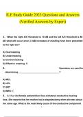 ILE Study Guide Questions and Answers Latest 2023 - 2024 &lbrack;100&percnt; correct answers&rsqb;