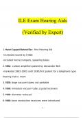 ILE Exam Hearing Aids Questions and Answers Latest 2023 - 2024 &lbrack;100&percnt; correct answers&rsqb;