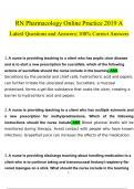 RN Pharmacology Online Practice Questions and Answers Latest 2023 - 2024 &lbrack;100&percnt; correct answers&rsqb;