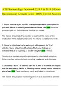ATI Pharmacology Proctored Questions and Answers Latest 2023 - 2024 &lbrack;100&percnt; correct answers&rsqb; 