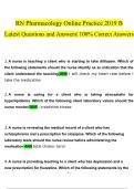 RN Pharmacology Online Practice Questions and Answers Latest 2023 - 2024 &lbrack;100&percnt; correct answers&rsqb;