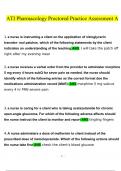 ATI Pharmacology Proctored Practice Assessment A Questions and Answers Latest 2023 - 2024 &lbrack;100&percnt; correct answers&rsqb;