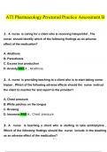 ATI Pharmacology Proctored Practice Assessment A & B Questions and Answers Latest 2023 - 2024 &lbrack;100&percnt; correct answers&rsqb;