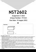 NST2602 Assignment 3 &lpar;ANSWERS&rpar; 2023 - DISTINCTION GUARANTEED