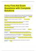 Army First Aid Exam Questions with Complete Solutions 