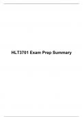 HLT3701 Exam Prep Summary, University of South Africa (Unisa)