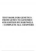 TEST BANK FOR GENETICS FROM GENES TO GENOMES 6TH EDITION BY HARTWELL | COMPLETE ALL CHAPTERS