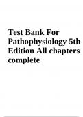 Test Bank For Pathophysiology 5th Edition | Complete (2023-2024)