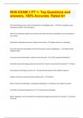 RHS EXAM &sol;&sol; PT 1&period; Top Questions and answers&comma; 100&percnt; Accurate&period; Rated A&plus;