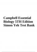 Test Bank For Campbell Essential Biology 5TH Edition Simon Yeh | Complete All Chapters (2023-2024)