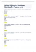 WGU C784 Applied Healthcare Statistics Pre-Assessment