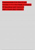 Fundamentals Exit Hesi Exam  Version 1 &lpar;V1&rpar; Test Bank &lpar;Complete 55 Questions and Answers&rpar;  100&percnt; PASS 2023 TERM 3 