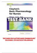 TEST BANK FOR CLAYTON BASIC PHARMACOLOGY 18TH EDITION WILLINGHAZ