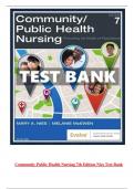 TEST BANK For Community Public Health Nursing 7th Edition Nies