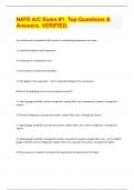 NATE A&sol;C Exam &num;1&period; Top Questions & Answers&period; VERIFIED&period;