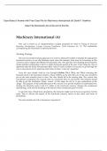 Case Notes & Answer for Machinery International (A) David F. Hawkins