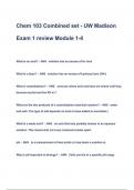 Chem 103 Combined set - UW Madison Exam 1 review Module 1-4 2023 ( A+ GRADED 100% VERIFIED)