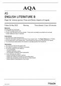 AQA 7716-2A ENGLISH LITERATURE B-AS-26May23-Paper 2A Literary genres: Prose and Poetry: Aspects of tragedy