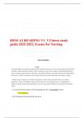 HESI A2 READING V1_V2 latest study guide