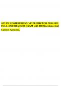 ATI PN COMPREHENSIVE PREDICTOR 2020-2021 REVISED QUESTIONS AND ANSWERS