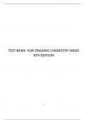 TEST BANK FOR ORGANIC CHEMISTRY WADE 8TH EDITION