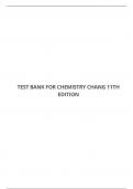 TEST BANK FOR CHEMISTRY 11TH EDITION BY CHANG 