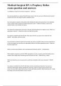 Medical-Surgical RN A Prophecy Relias exam question and answers RATED  A 2023
