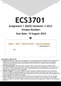  ECS3701 Assignment 1 (QUIZ ANSWERS) Semester 2 2023 - DISTINCTION GUARANTEED
