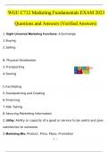 Marketing Fundamentals &lpar; WGU C712&rpar;&comma; Top exam questions with accurate answers&comma; rated A