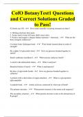 CofO BotanyTest1 Questions and Correct Solutions Graded to Pass!