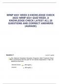 NRNP 6531 WEEK 8 KNOWLEDGE CHECK  2023/ NRNP 6531 QUIZ-WEEK_8  KNOWLEDGE CHECK LATEST ALL 20  QUESTIONS AND CORRECT ANSWERS  (AGRADE