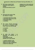 Introduction to Maternity and Pediatric Nursing, 8th Edition. Ch. 15 Correct Answers