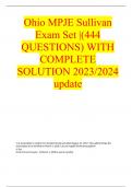 Ohio MPJE Sullivan Exam Set |(444 QUESTIONS) WITH COMPLETE SOLUTION 2023/2024 update