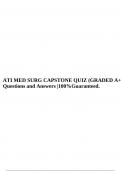 ATI MED SURG CAPSTONE QUIZ (GRADED A+) Questions and Answers |100%Guaranteed.
