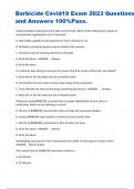 Barbicide Covid19 Exam 2023 Questions and Answers 100%Pass. 