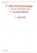 HESI RN PHARMACOLOGY EXAM 2023 V1 100&percnt; VERIFIED
