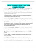 Abeka Economics&colon; Final Exam With Complete Solutions