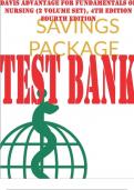 TEST BANK for Davis Advantage for Fundamentals of Nursing (2 Volume Set), 4th Edition by Judith Wilkinson, Leslie Treas , Karen Barnett & Mable Smith. ISBN-13 978-0803676909. (Complete 46 Chapters)