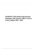 NURSING 3165 Final Exam Questions And Answers - Latest Update 2023 &sol; 2024 &lpar;GRADED&rpar;