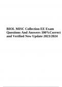 BIOL MISC Exam Questions And Answers | Verified 2023/2024 (GRADED)
