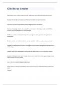 Clin Nurse Leader exam questions and 100&percnt; correct answers