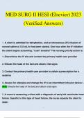 MED SURG II HESI (Elsevier) 2023 Questions and Answers (Verified Answers)