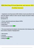 Med Surg II HESI Exam 2023 Questions and Answers (Verified Answers)
