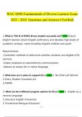 WGU D096 Fundamentals of Diverse Learners Exam  questions and answers latest 2023 - 2024 [100% correct answers]