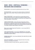 D265 - WGU - CRITICAL THINKING - REASON AND EVIDENCE&vert;UPDATED&VERIFIED&vert;100&percnt; SOLVED&vert;GUARANTEED SUCCESS
