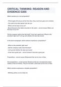 CRITICAL THINKING REASON AND EVIDENCE D265&vert;UPDATED&VERIFIED&vert;100&percnt; SOLVED&vert;GUARANTEED SUCCESS