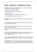 WGU - CRITICAL THINKING & LOGIC&vert;UPDATED&VERIFIED&vert;100&percnt; SOLVED&vert;GUARANTEED SUCCESS