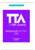 TEFL Academy Level 5 Assignments A, B and C TEST BANK  