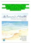 TEST BANK FOR WOMEN'S HEALTH: A PRIMARY CARE CLINICAL GUIDE FIFTH EDITION BY DIANE SCHADEWALD, URSULA PRITHAM, ELLIS YOUNGKIN, MARCIA DAVIS, AND CATHERINE JUVE. ALL CHAPTERS COVERED/100%CORRECT ANSWERS/GRADED A+